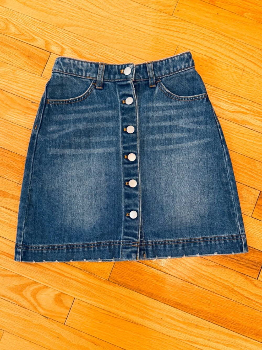 H&M Button-Front Denim Mini Skirt - Size 2